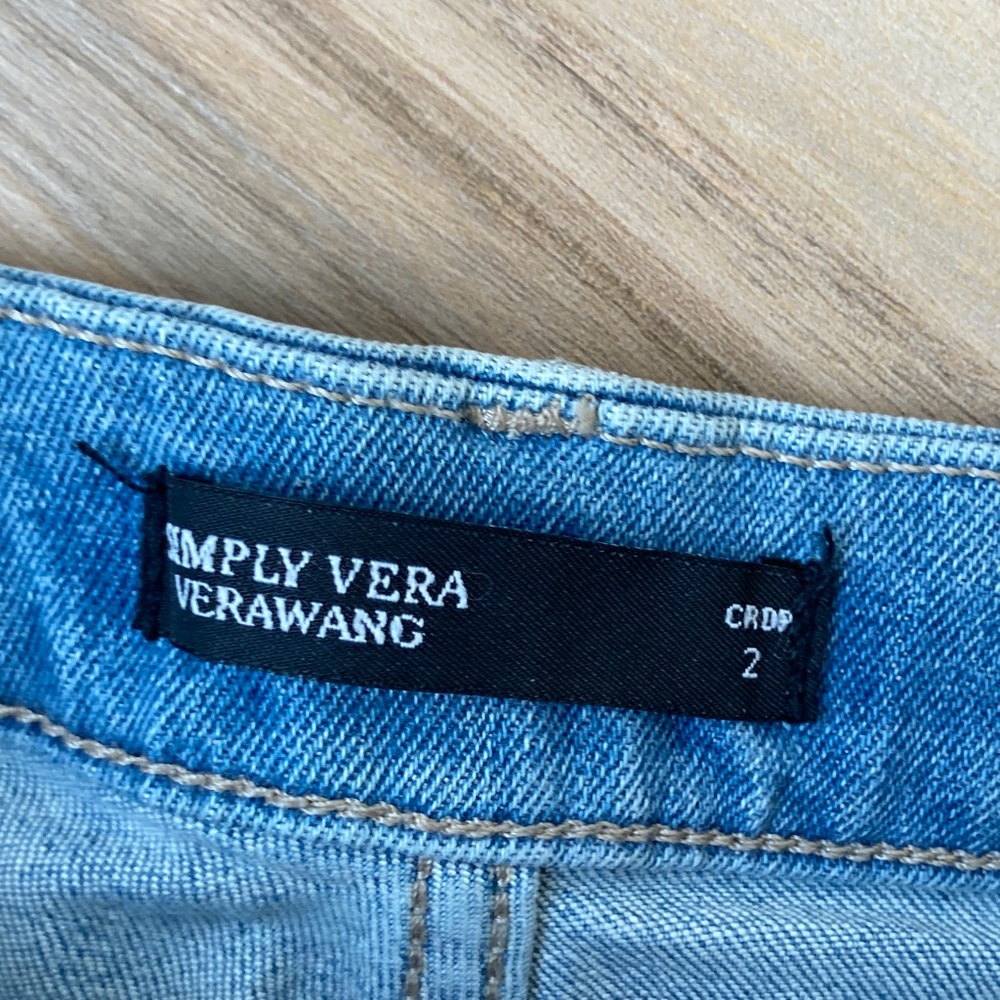 Simply Vera Vera Wang jean boyfriend crop jean distressed w authentic stretch 2 - Picture 13 of 17